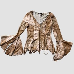 Vintage Boho Long Sleeve Blouse Top
